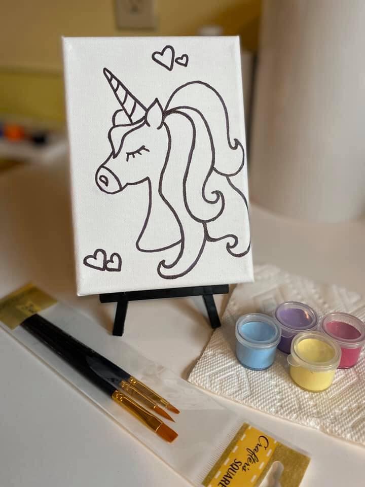 Unicorn Canvas Paint Art Kit – Art by Jess